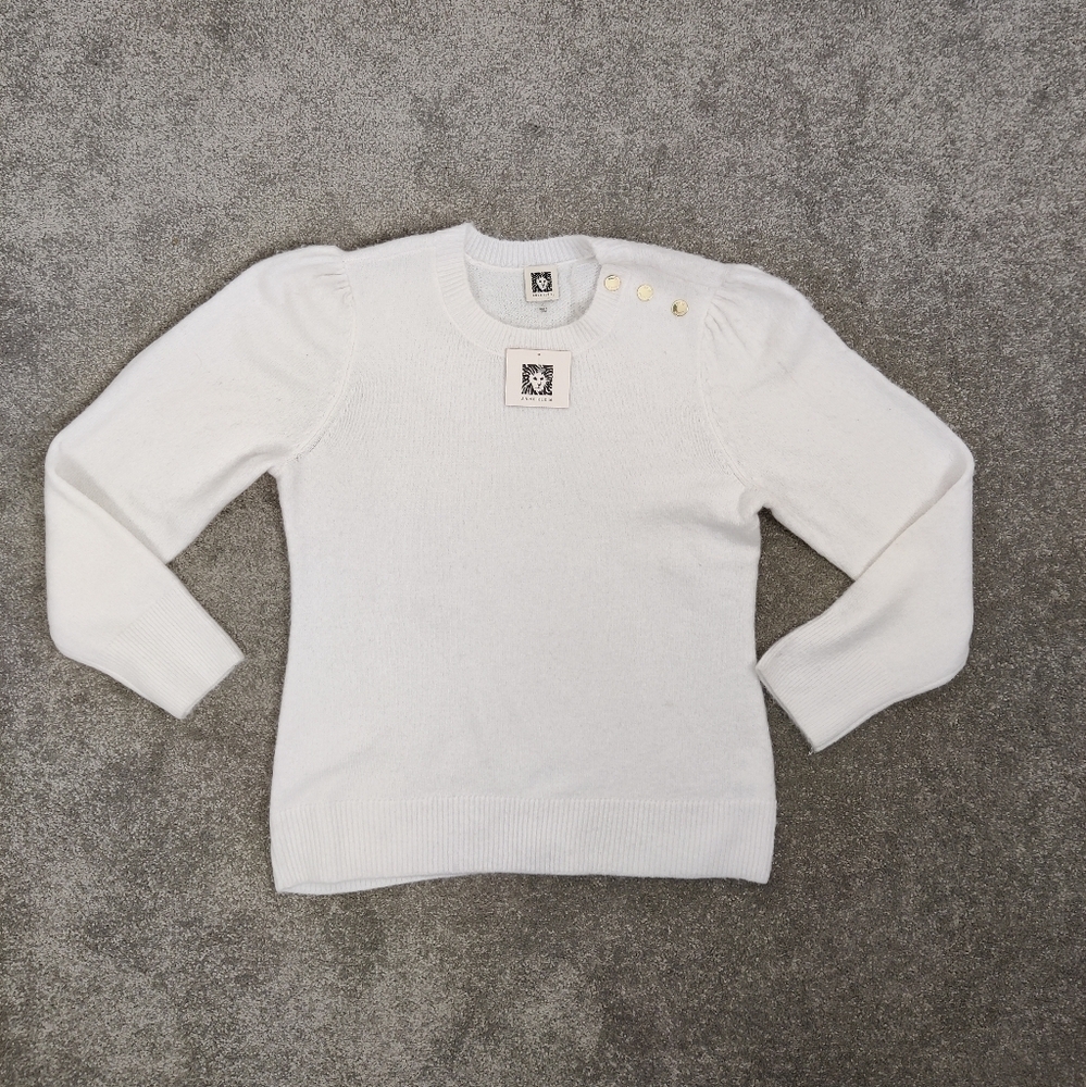 Anne Klein Women's Sweater Size Small White Oversized Business Casual NEW